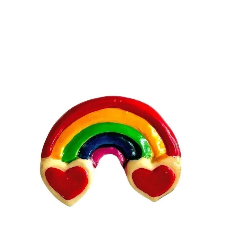 Rainbow heart vintage pin